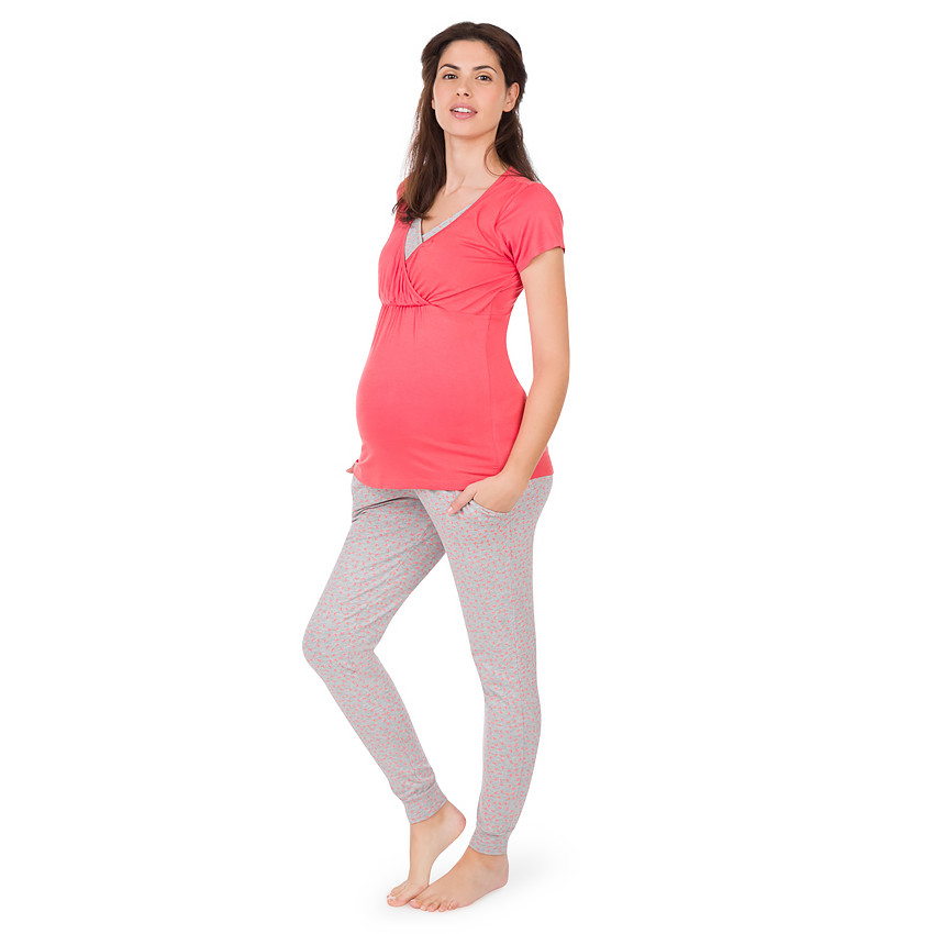 Pantalon homewear de grossesse imprimé all-over 