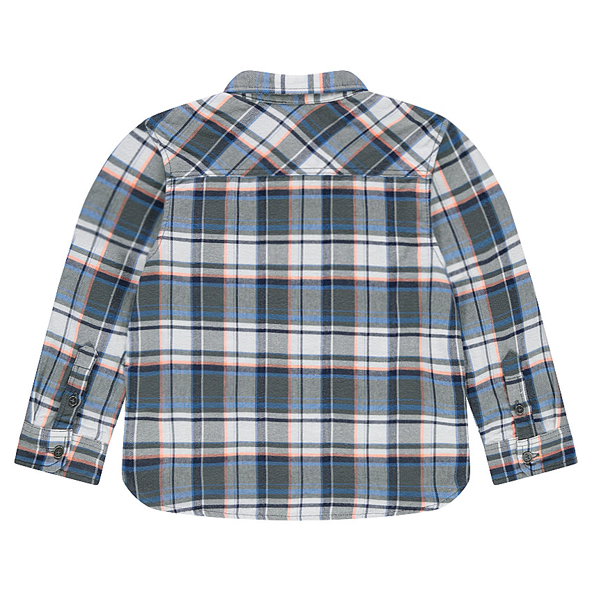 Chemise manches longues à carreaux et poches 