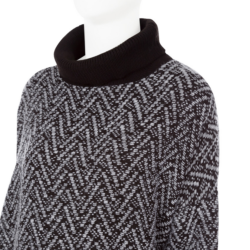 Pull de grossesse esprit poncho en maille avec motif jacquard 