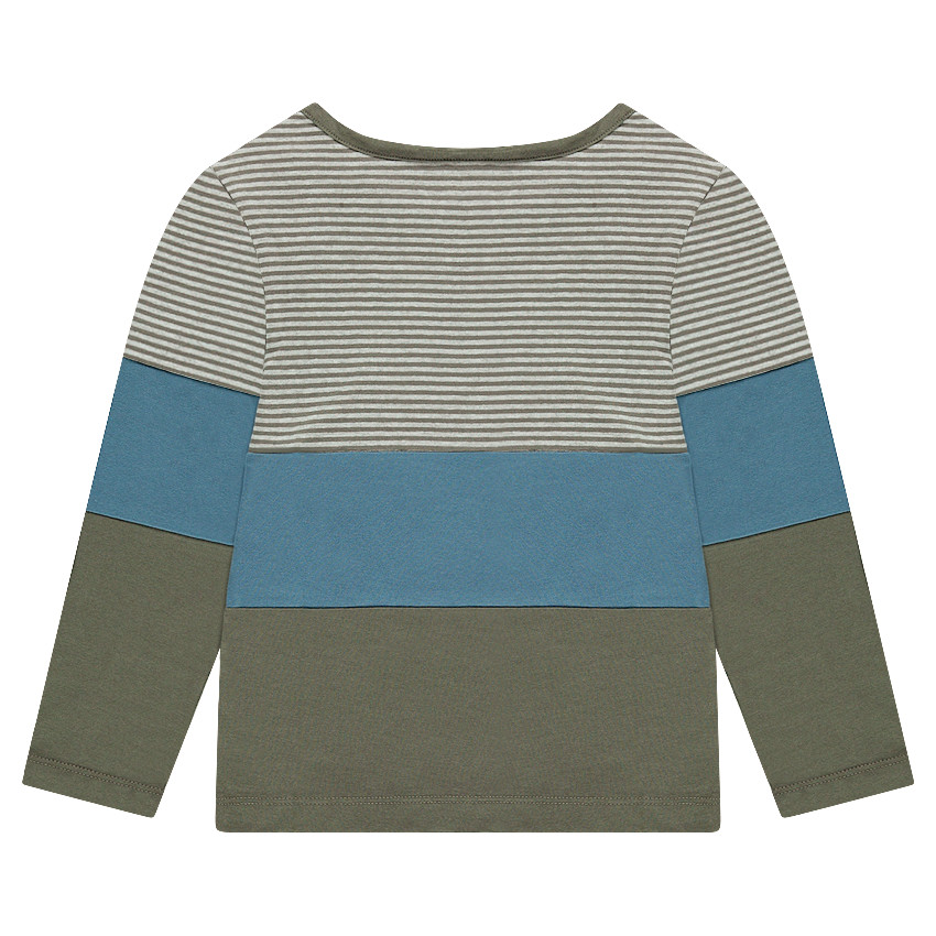 Tee-shirt manches longues en jersey avec rayures et poche 