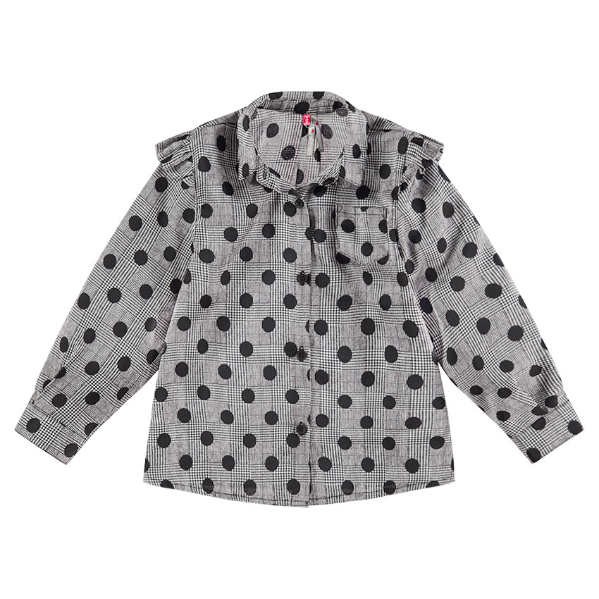 Tunique manches longues à pois all-over 