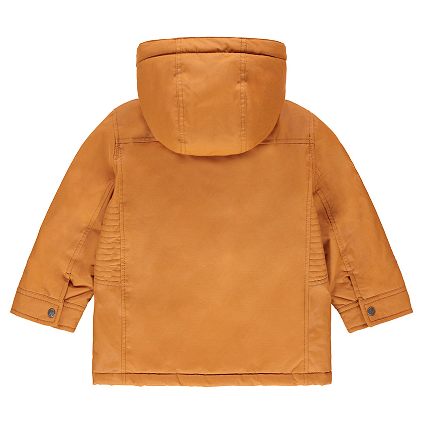 Parka en coton enduit doublée sherpa avec poches à rabat 