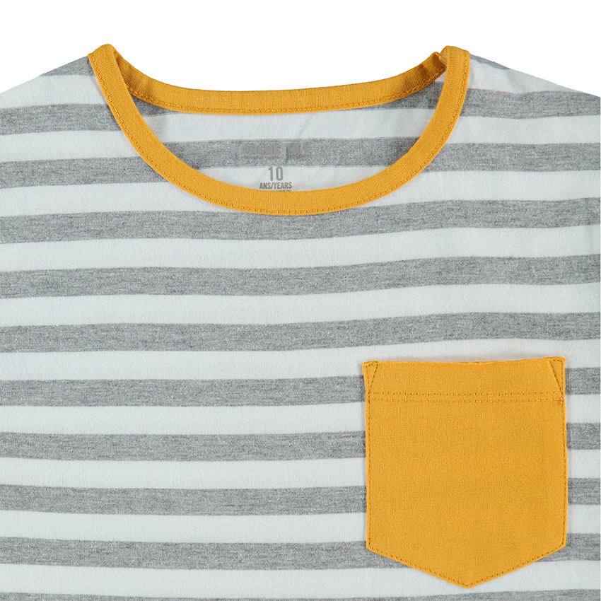 Junior - Pyjama en jersey avec haut rayé et pantalon avec texte printé 