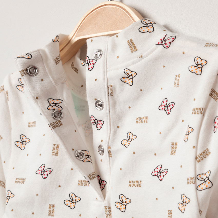 Sous-pull en coton bio print noeuds de Minnie Disney 