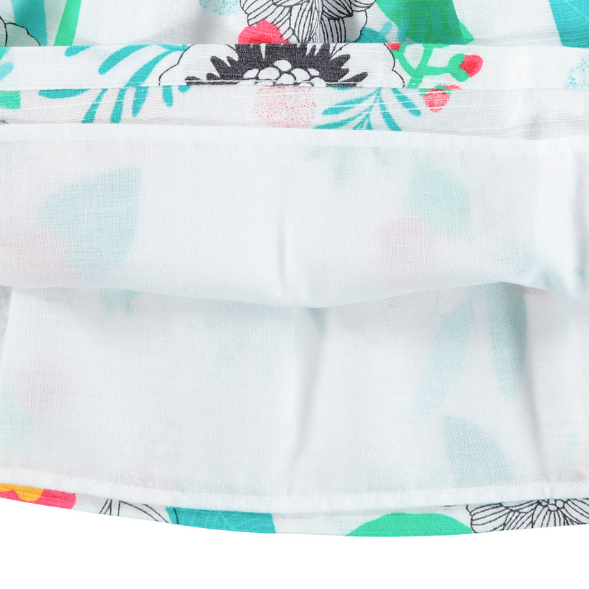 Robe volantée à épaules ajourées avec fleurs imprimées all-over 