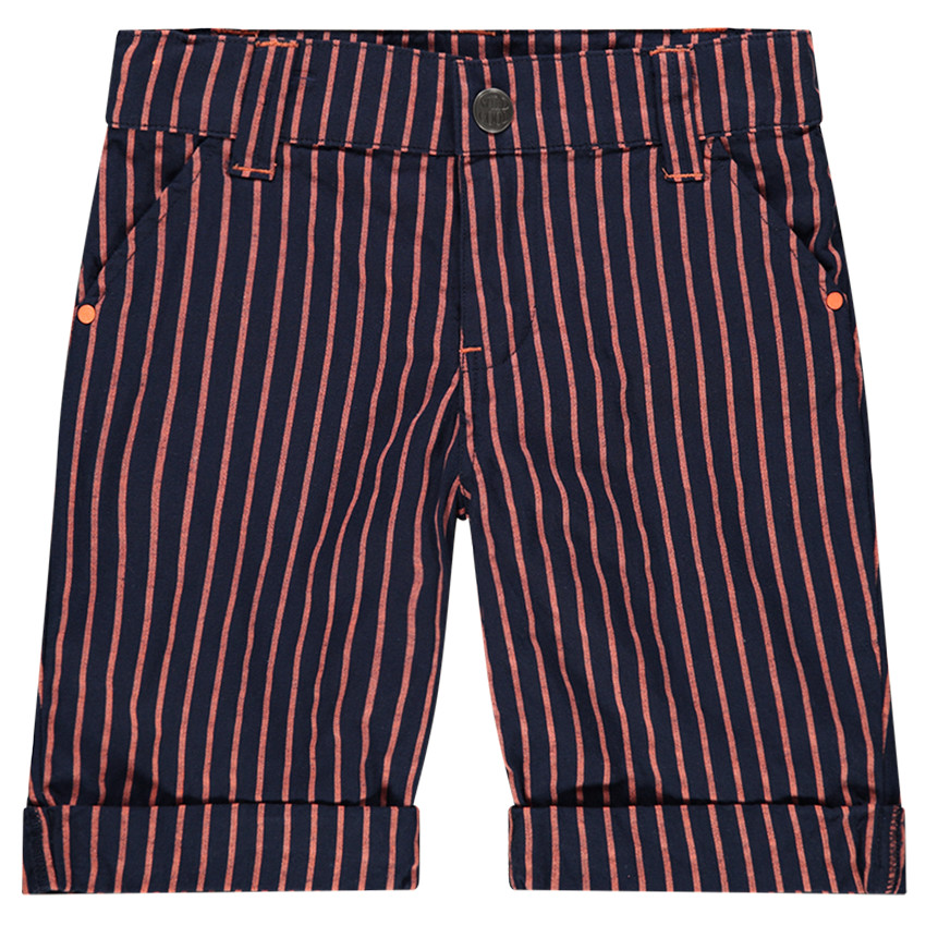 Bermuda en coton à rayures contrastées 