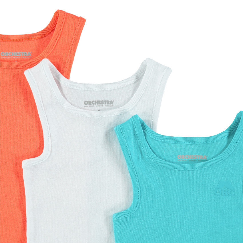 Lot de 3 bodies sans manches avec logo moustache printé 