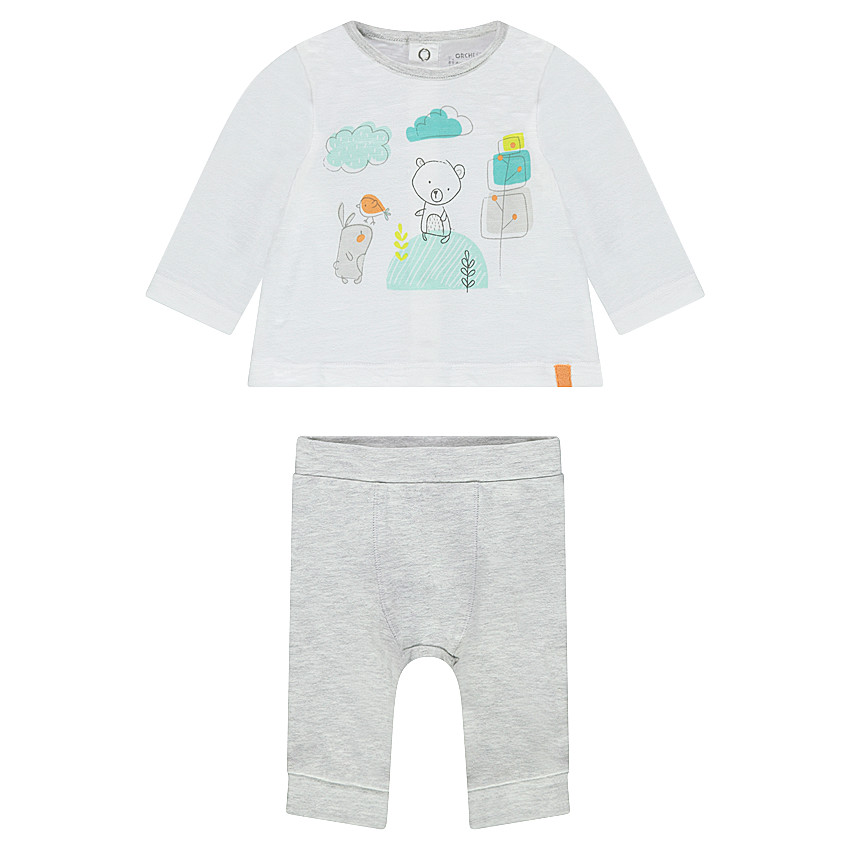 Ensemble tee-shirt manches longues printé et legging en jersey 