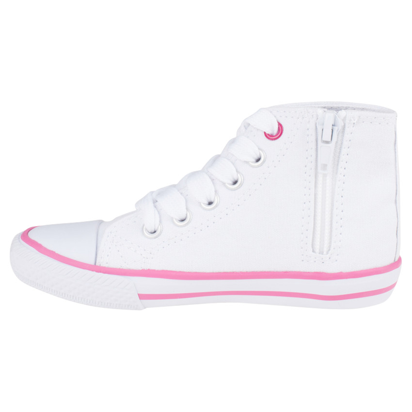 Baskets montantes en toile avec zip, lacets et patch du 28 au 35 