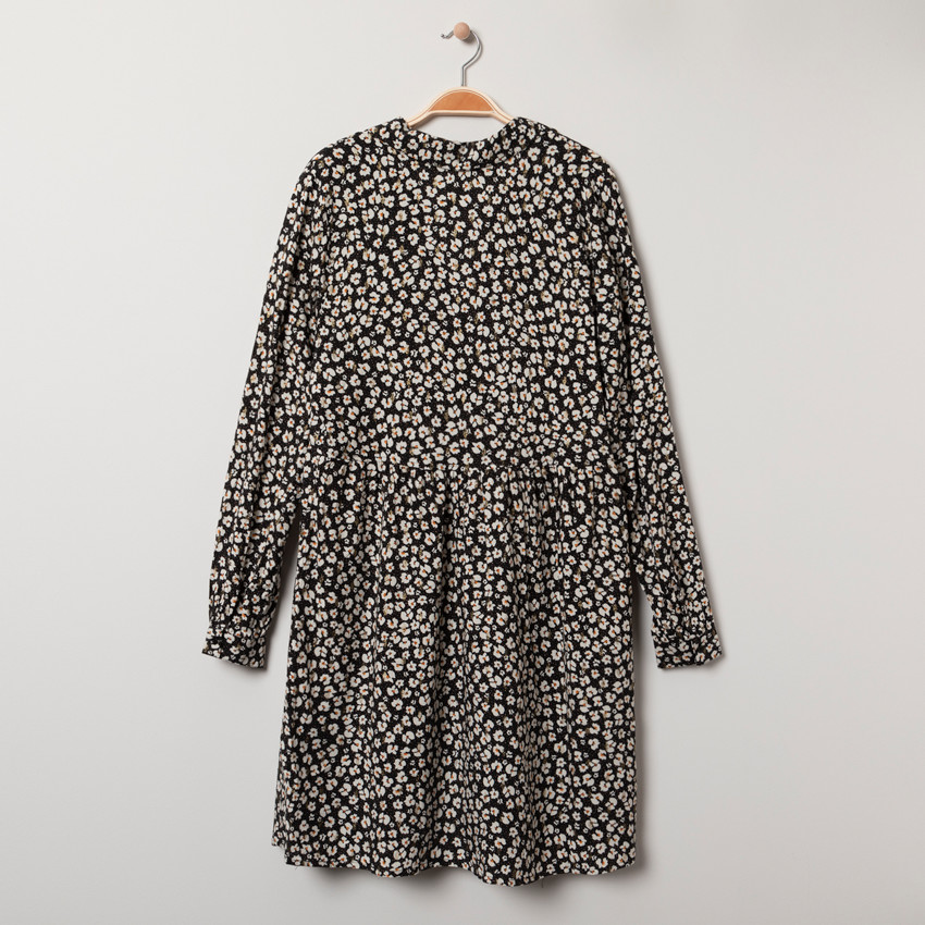 Robe de grossesse manches longues imprimée fleurs all-over 