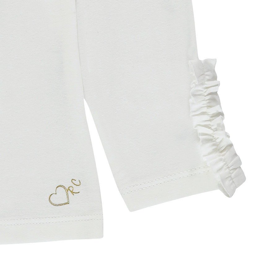 Tee-shirt manches longues en jersey avec volant sur le bout des manches 