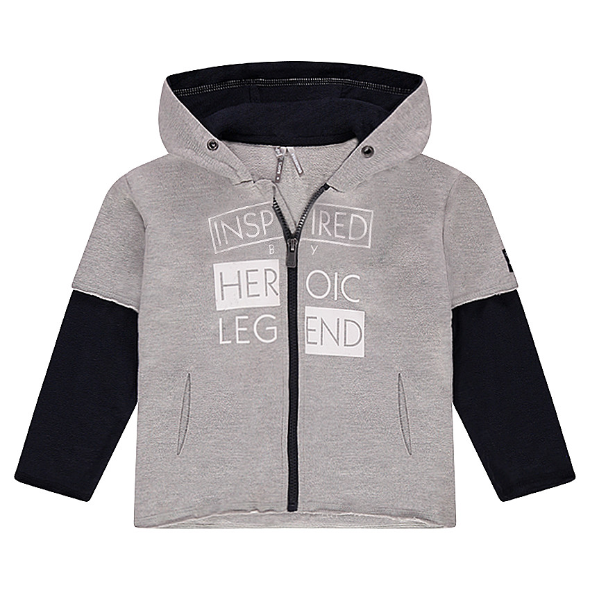 Gilet en molleton à capuche effet 2 en 1 