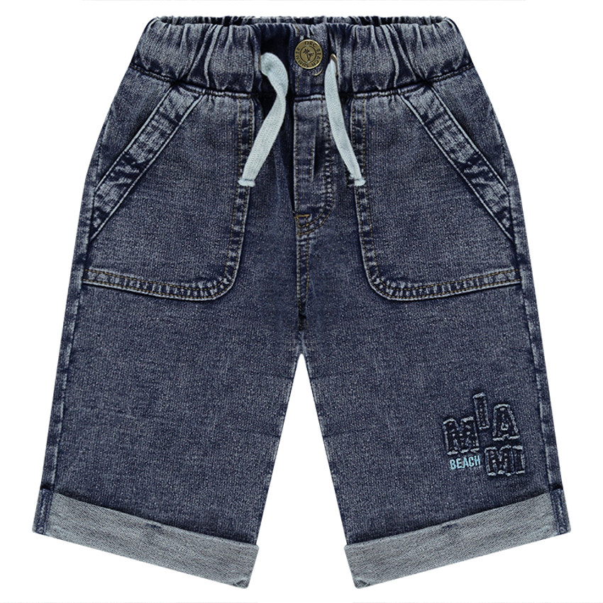 Bermuda en molleton effet denim used 