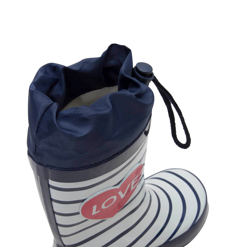 Bottes de pluie rayées en caoutchouc avec col imperméable print coeur du 20 au 23 