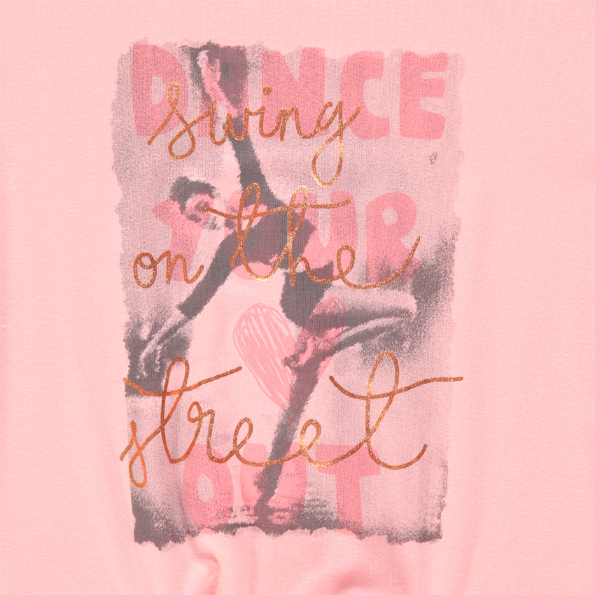 T-shirt manches longues en viscose effet noué avec print 