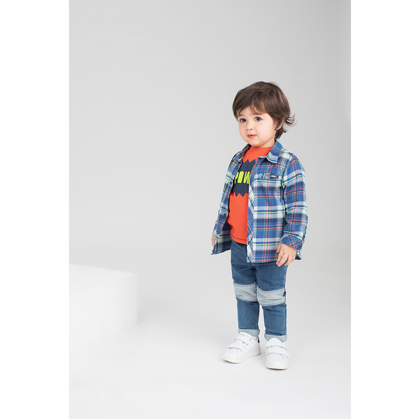 Chemise manches longues en flanelle à carreaux 