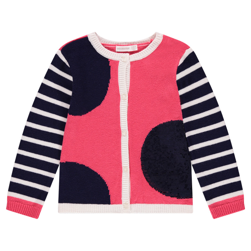 Gilet en tricot avec pois en sequins magiques 