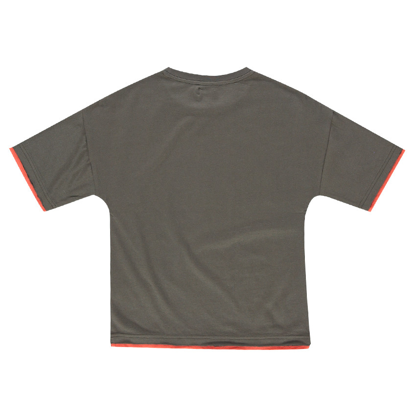 Junior - Tee-shirt manches courtes avec léopard et bandes printées  