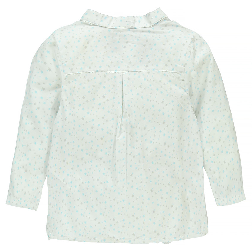 Chemise imprimée étoiles col mao  