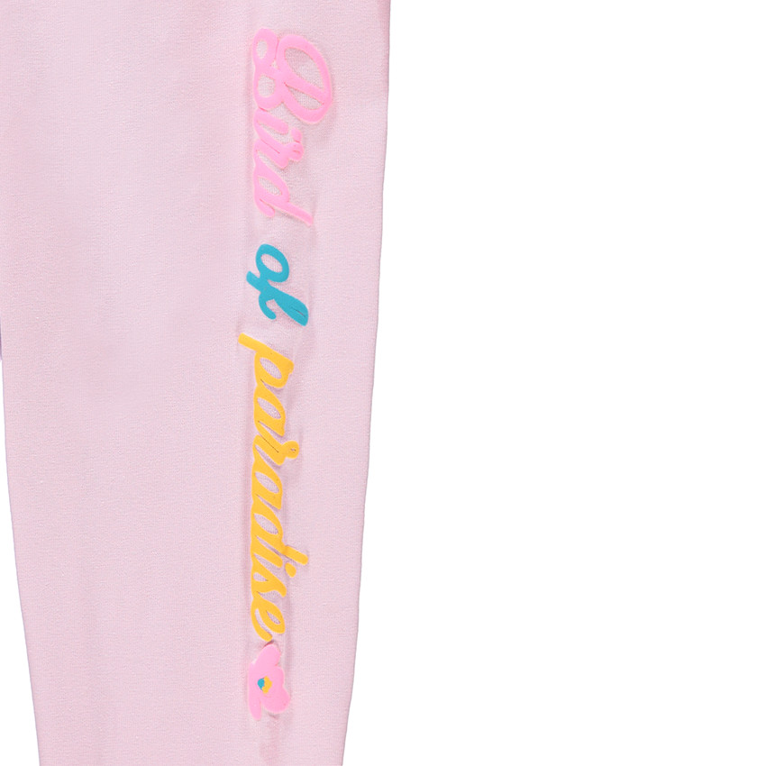 Legging court en jersey rose avec inscription printée 
