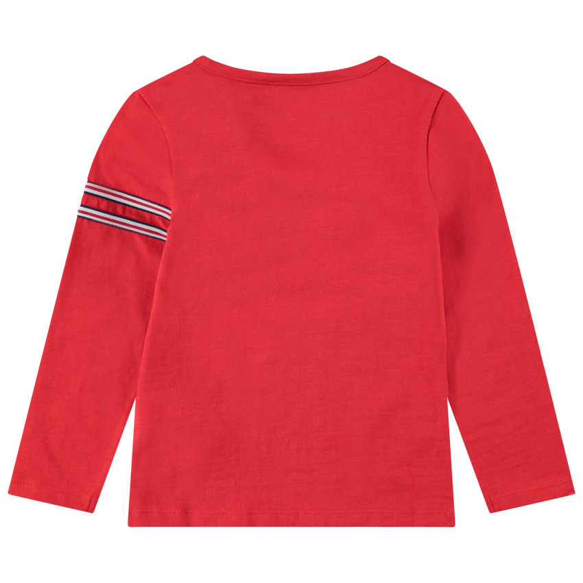 Tee-shirt manches longues en jersey avec motifs printés et bandes appliquées 