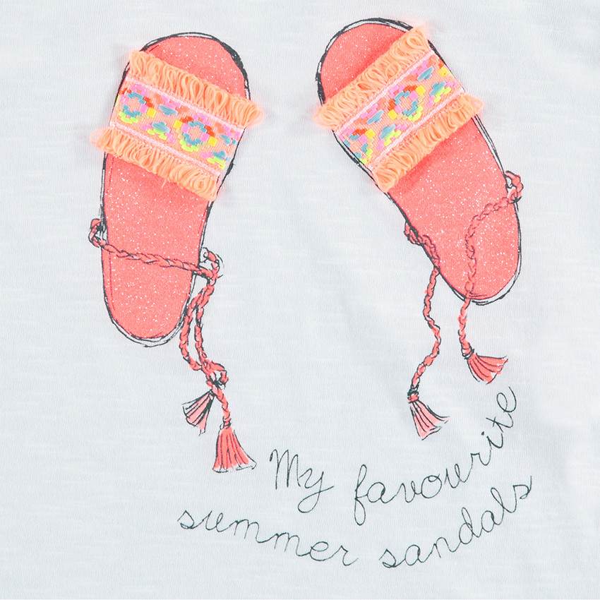 Débardeur en jersey avec sandales à paillettes et brides en relief 