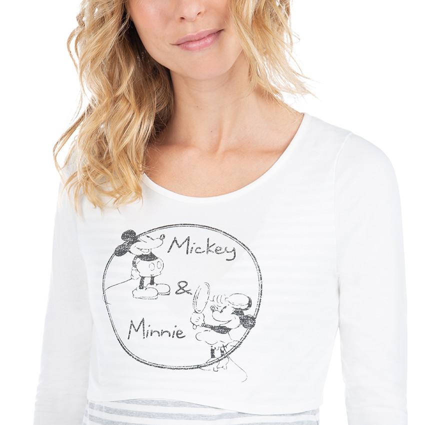 Chemise de nuit de grossesse effet 2 en 1 avec print Mickey et Minnie Disney 
