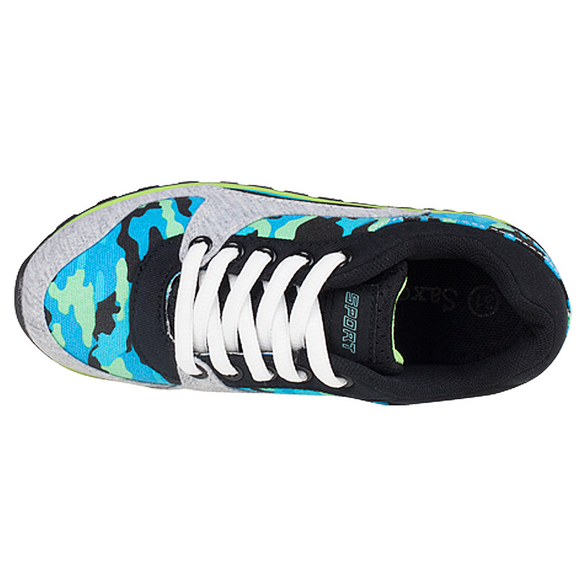 Baskets basses à lacets imprimé camouflage 