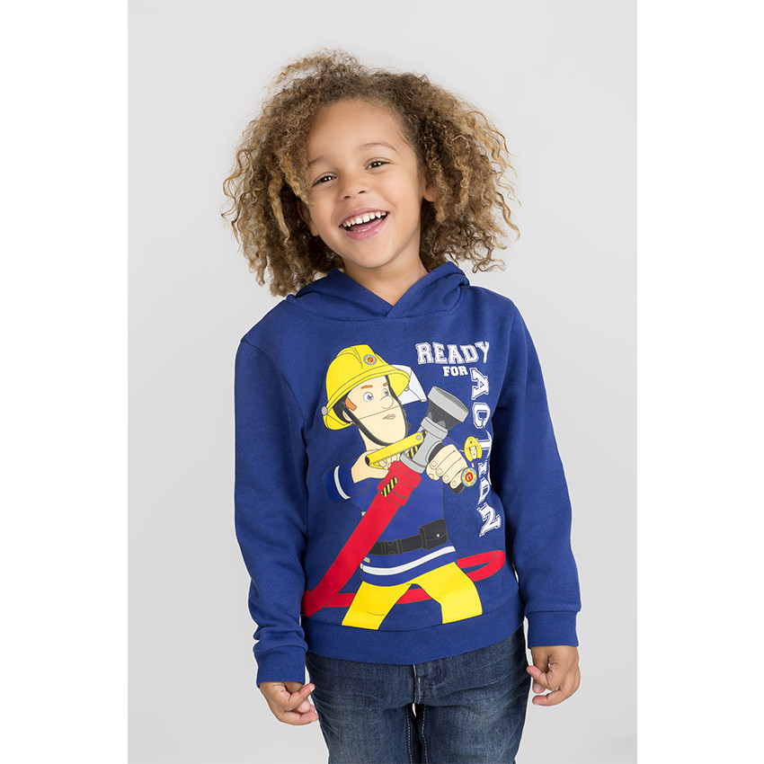 Sweat à capuche en molleton print Sam le pompier 2 Prism Art and Design Limited 