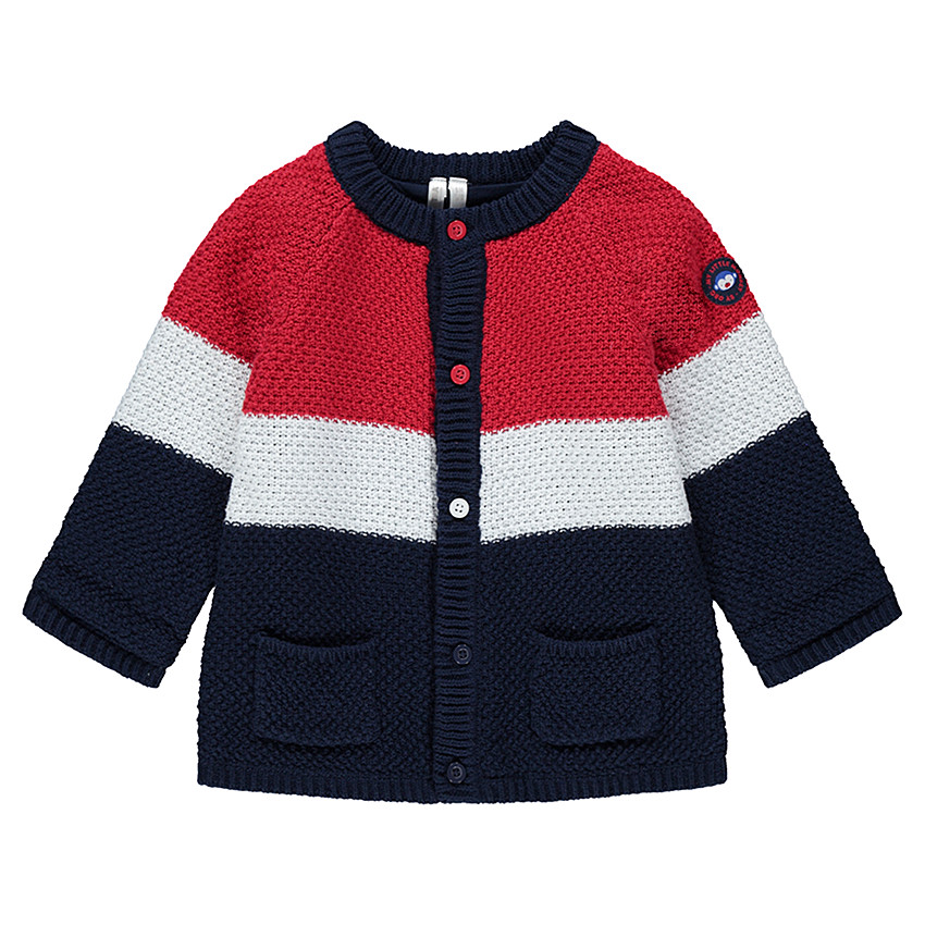 Gilet en maille épaisse avec poches et badge en gomme 