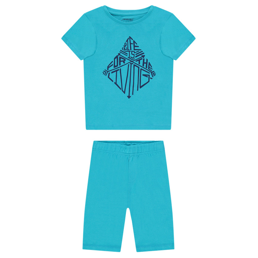 Pyjama court en jersey avec print fantaisie 