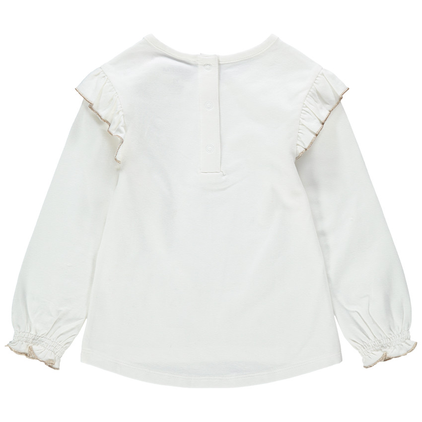 T-shirt manches longues volanté à lapin ailé printé 