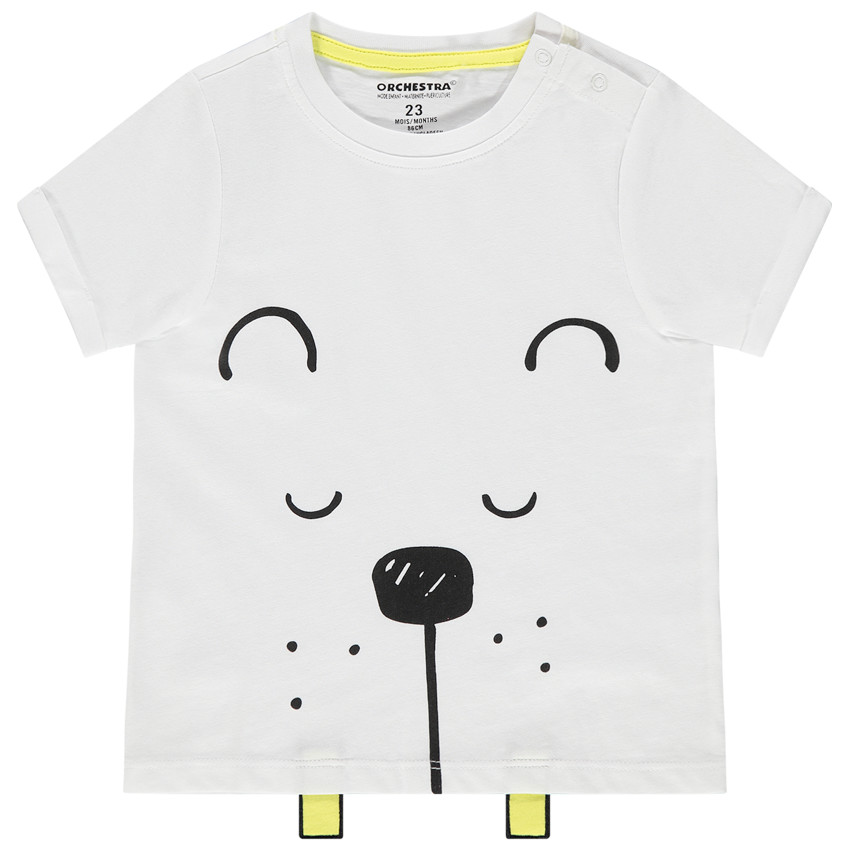 T-shirt manches courtes en coton bio à animal printé 