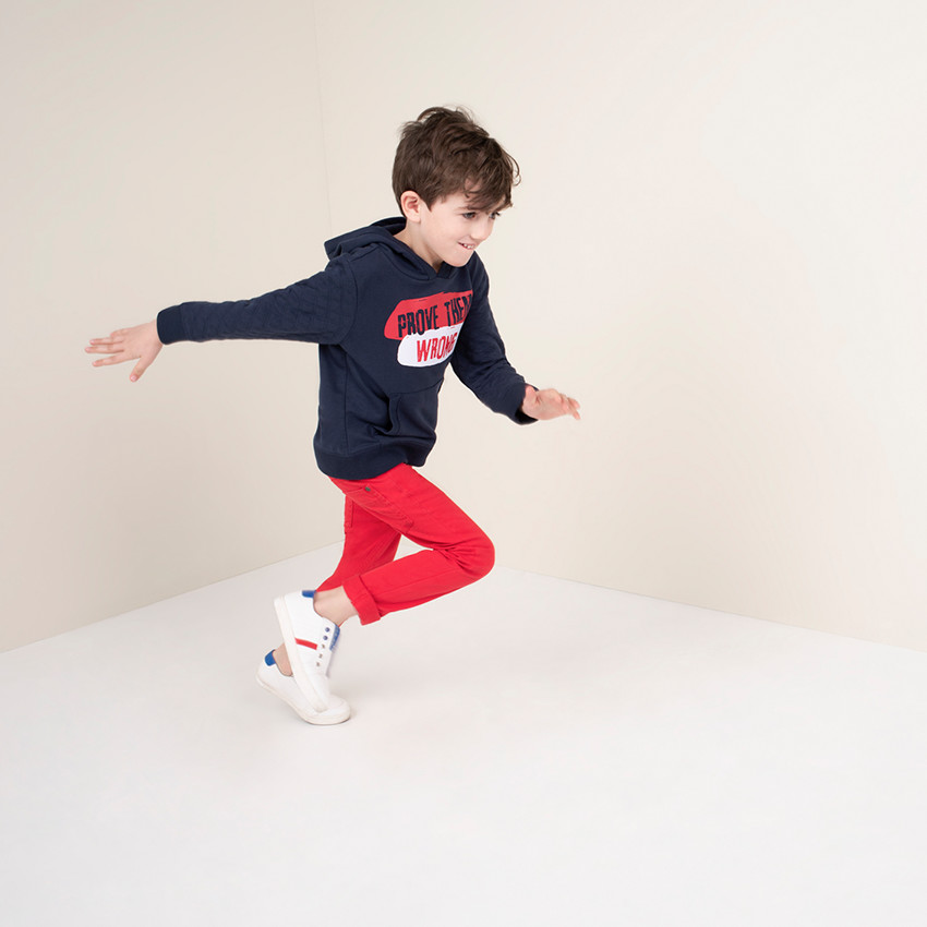 Pantalon effet crinkle avec poche à inscription reliéfée 