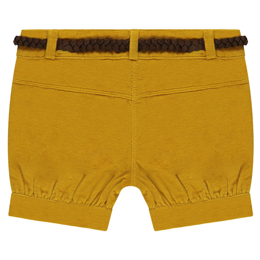 Short en velours milleraies avec ceinture tressée amovible 