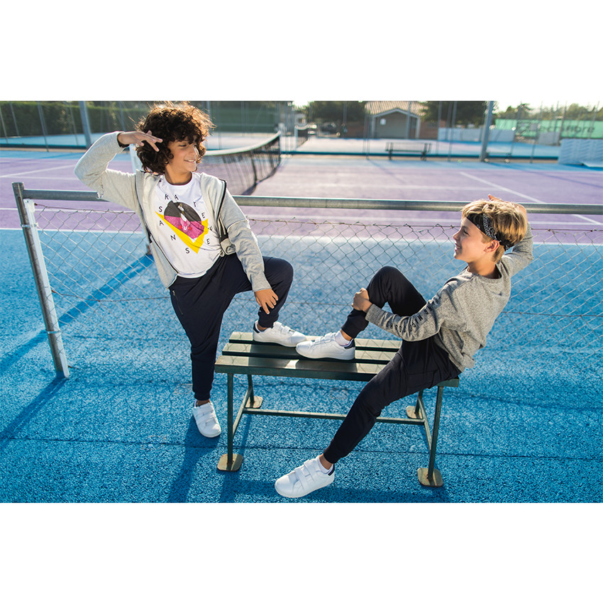 Tee-shirt manches longues en jersey uni avec print fantaisie 