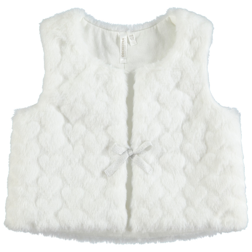 Gilet dans manches en sherpa reliéfée doublé jersey 