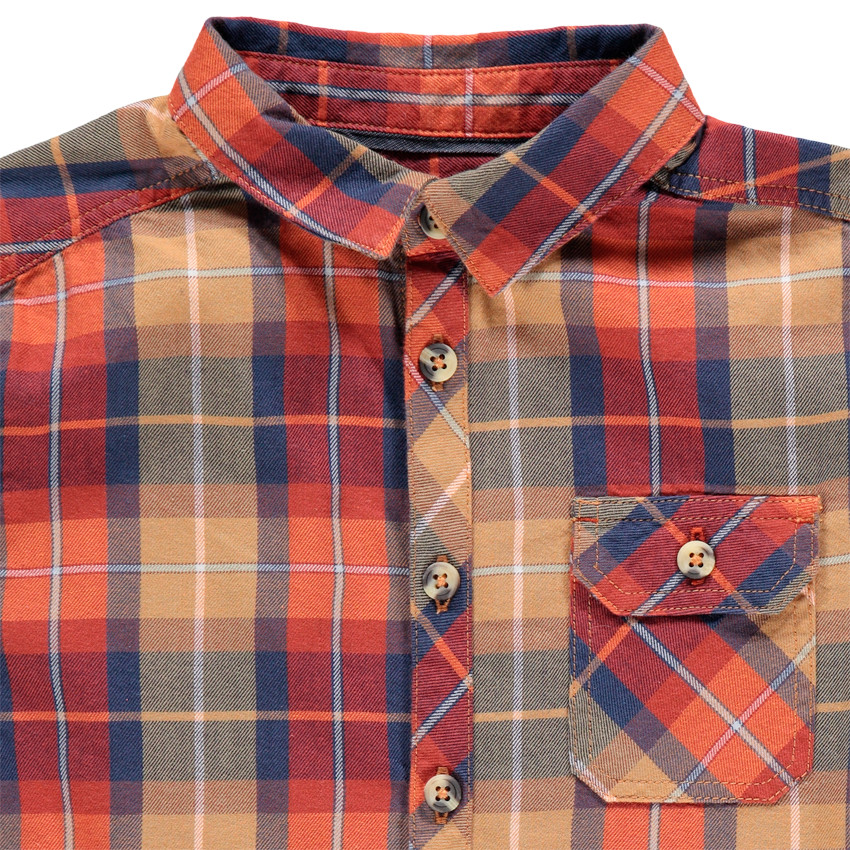 Chemise manches longues en flanelle à carreaux 