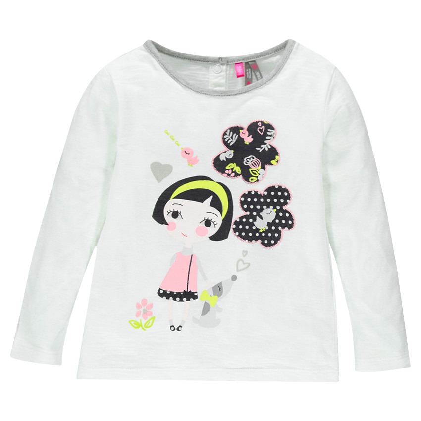 Tee-shirt manches longues avec print fillette fantaisie 