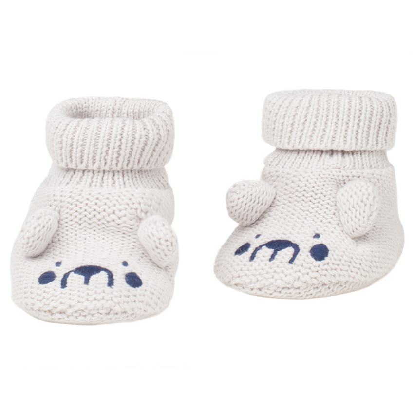 Chaussons en tricot avec oreilles cousues et détails brodés 