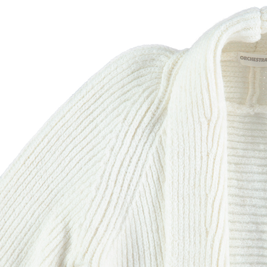 Junior - Gilet en maille côtelée col châle 