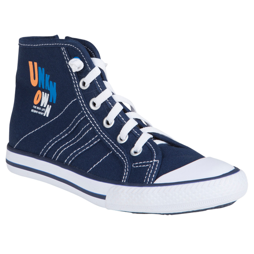 Baskets en toile montantes avec inscription printée 