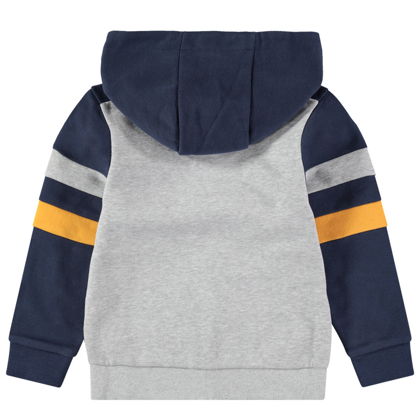 Gilet en molleton tricolore à large inscription printée 