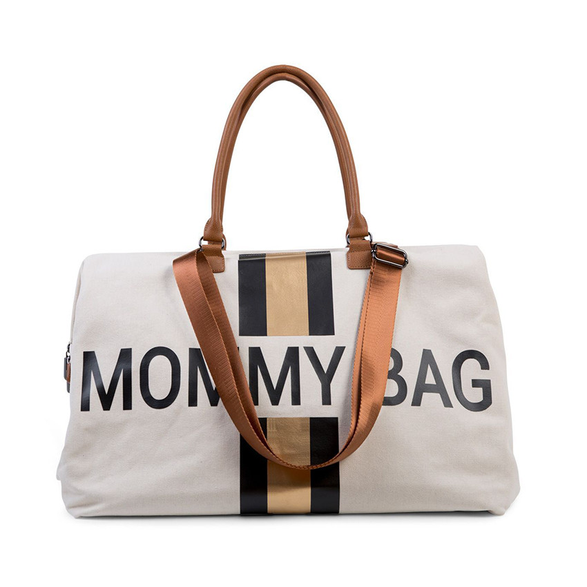Sac à langer Mommy Bag - Blanc/noir/or 