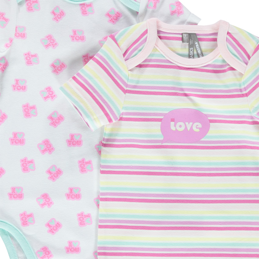 Lot de 5 bodies print fantaisie avec ouverture adaptée à l'âge 