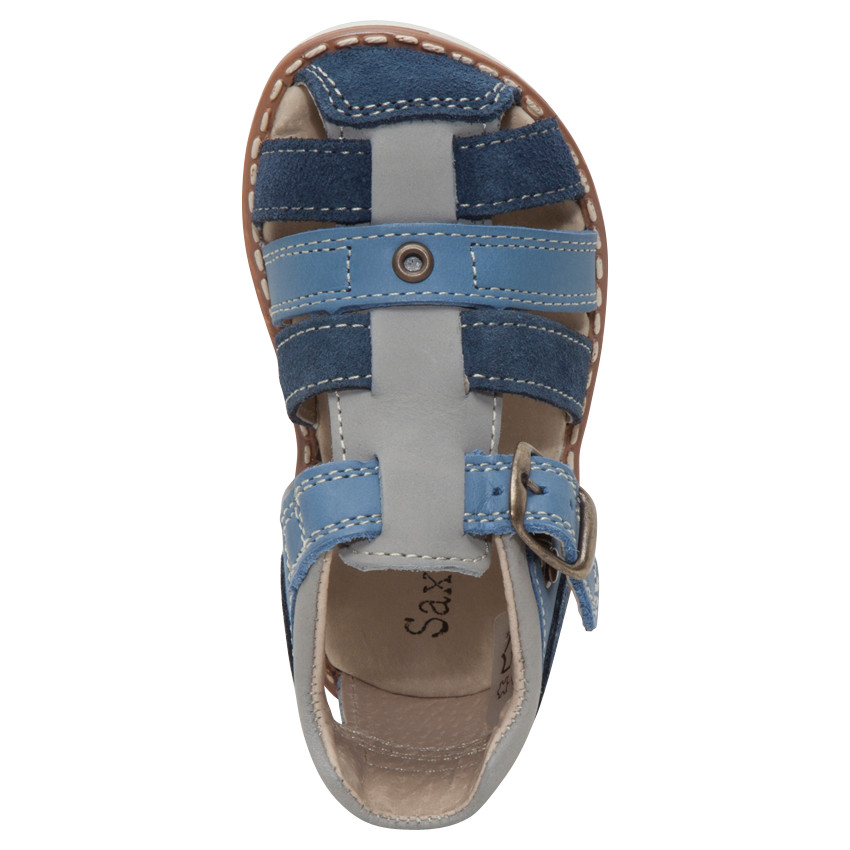 Nu-pieds en cuir à brides contrastées 