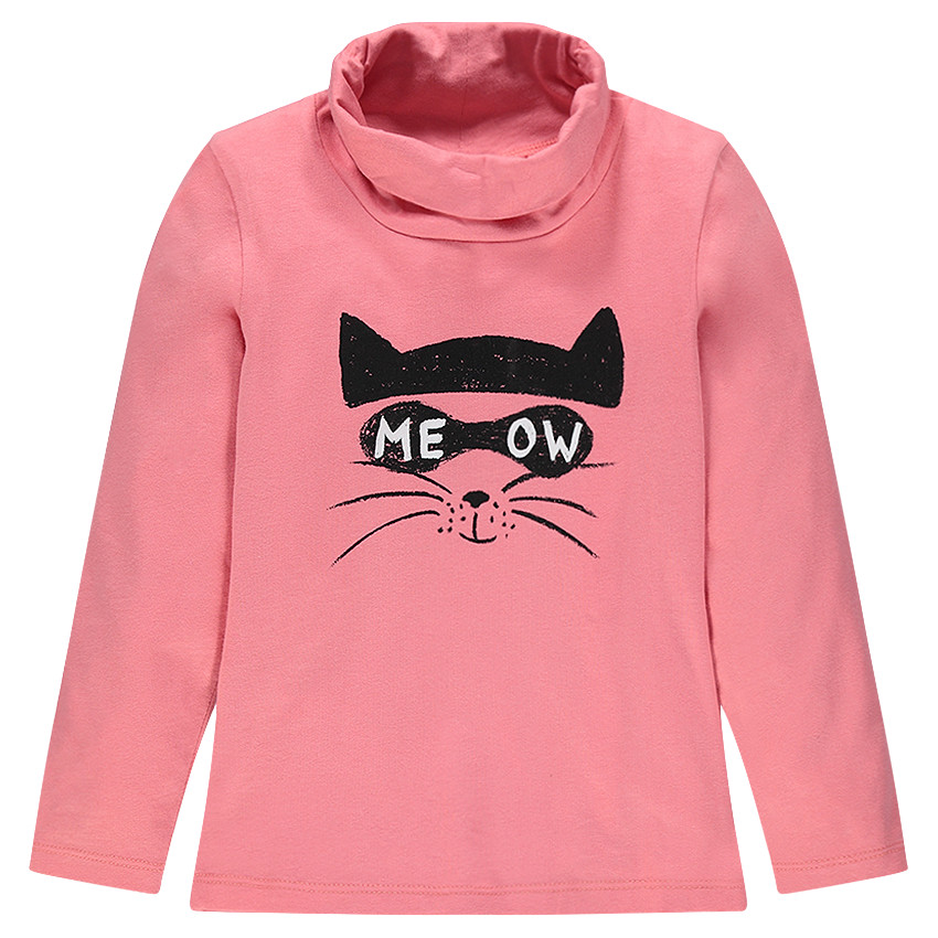 Sous-pull col roulé avec print chat 