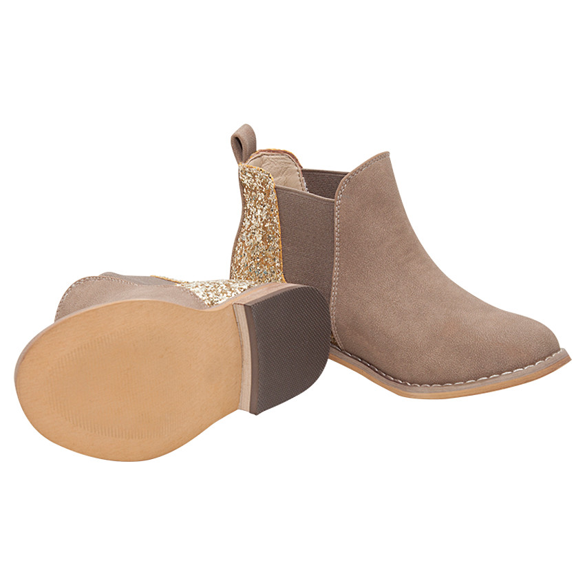 Bottillons effet cuir à paillettes 