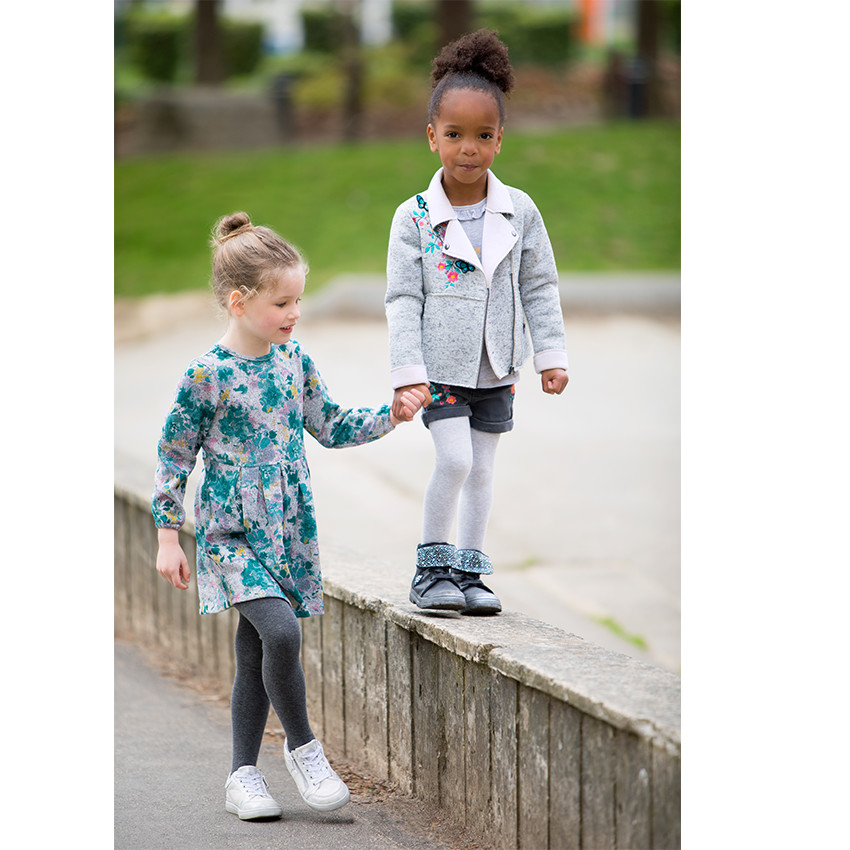 Robe en maille fantaisie imprimée fleurs 