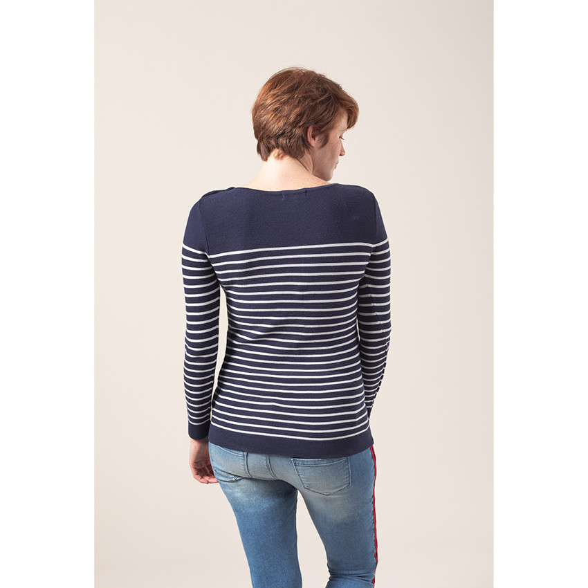 Pull marinière de grossesse en tricot 